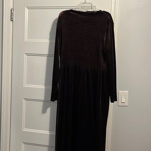 Bam boo size 16 maxi dress robe brown velour